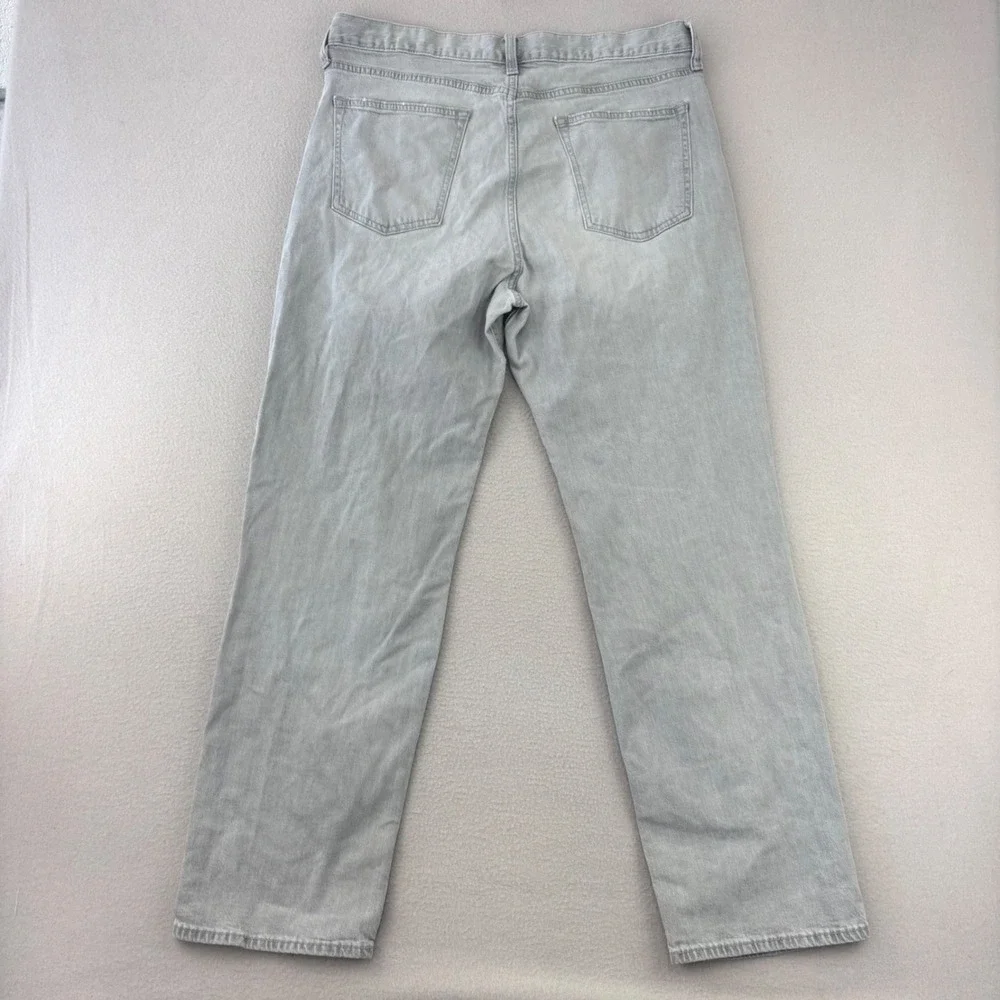Old Navy‎ Straight Leg Jeans Mens 35x30 Light Gray Denim Casual Classic